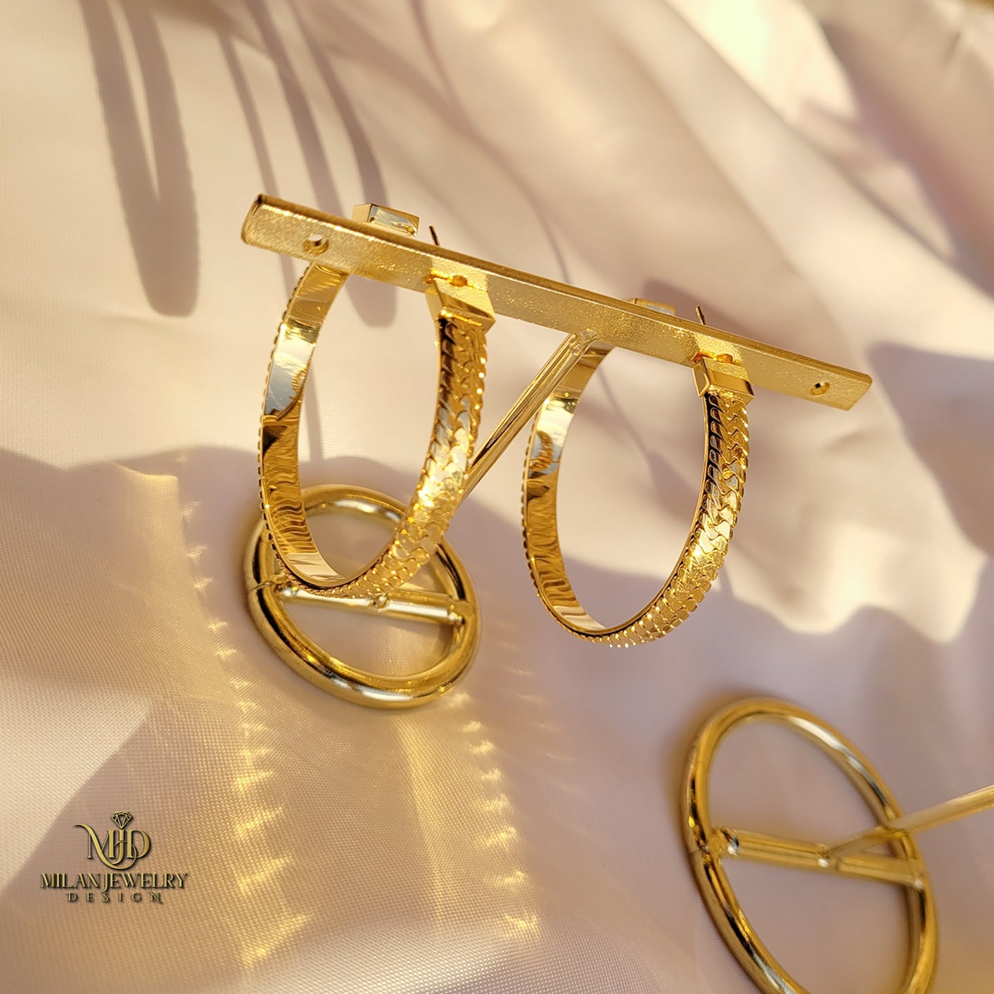 Alecia Herringbone Hoops