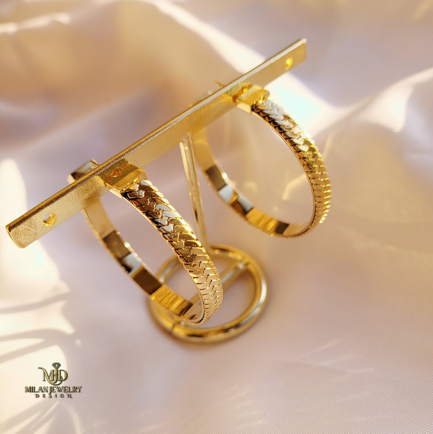 Alecia Herringbone Hoops