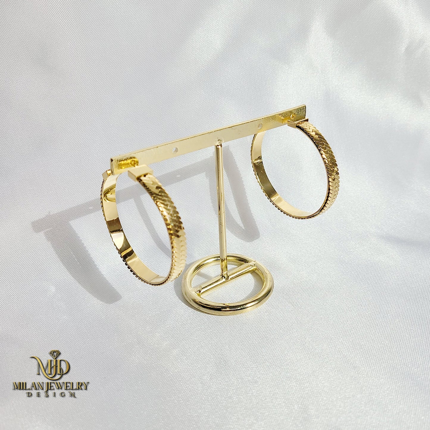 Alecia Herringbone Hoops