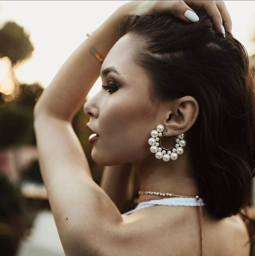 Nayla Pearl Hoops